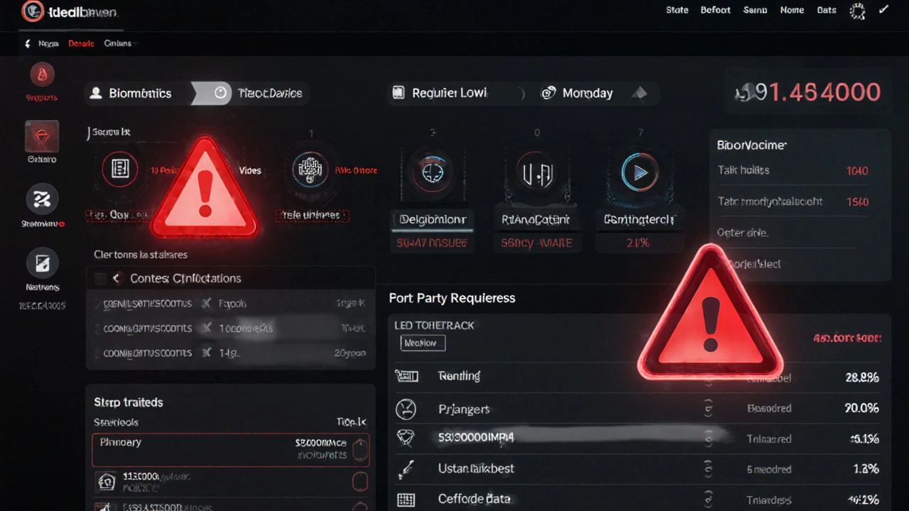 eLearning dashboard with sensitive student data flagged by warning icons and consent overlays blocking access.