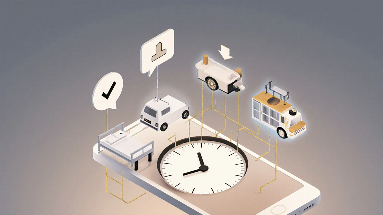 A phone emits microlearning actions connected to real-world work environments.