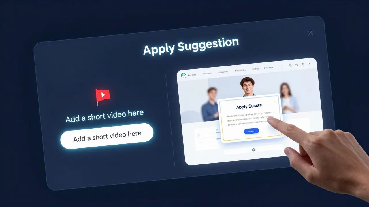A dashboard with proactive alerts suggesting course improvements as a student completes a quiz.
