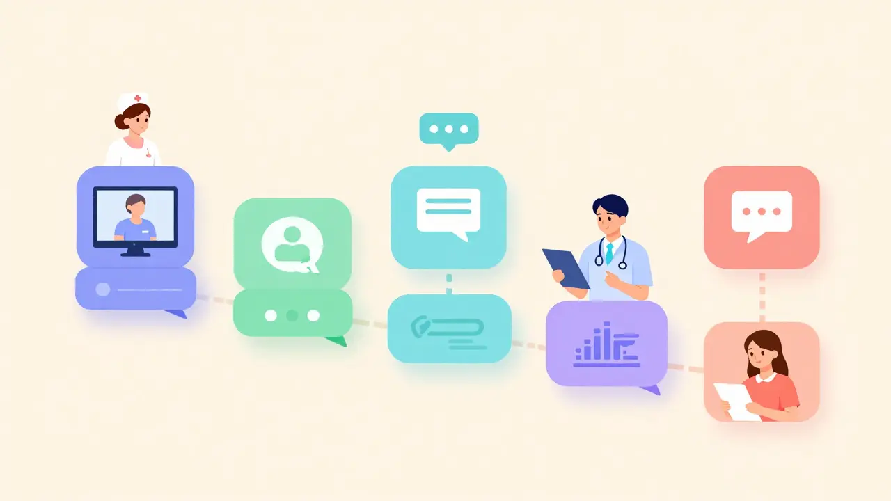 Seven microlearning modules spaced over a week, used by different learners in real-life contexts.