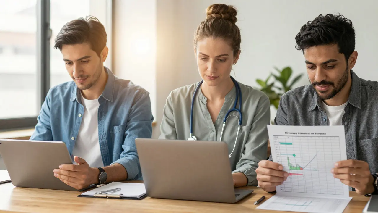 Three professionals from different fields using tailored productivity methods in their daily routines.