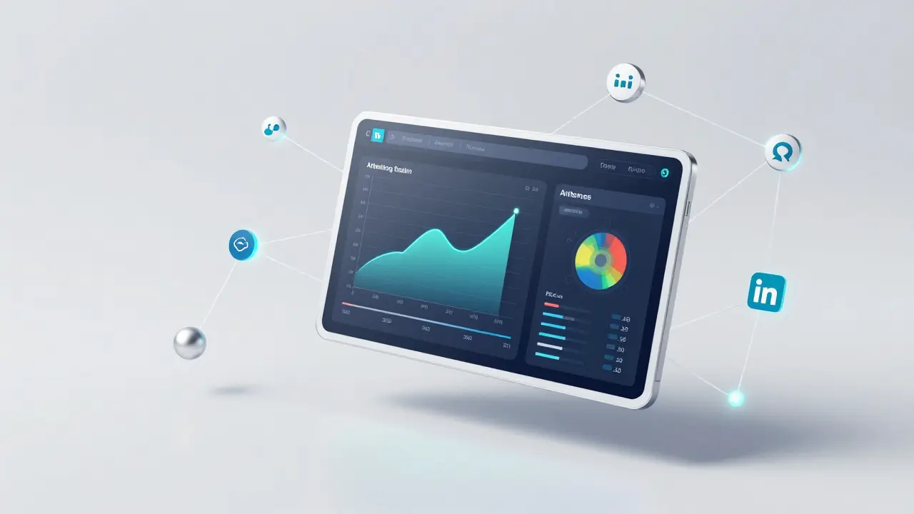 Abstract 3D render of post-event analytics and community connections