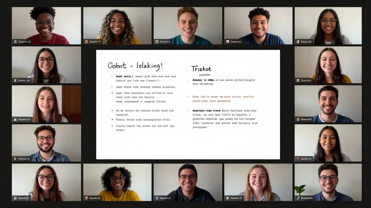 Diverse students collaborating in a virtual cohort-based learning session