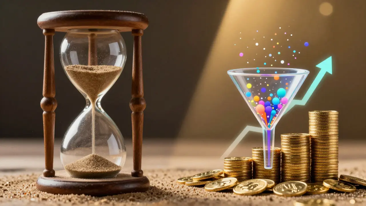 Visual metaphor comparing old training methods to modern ROI-driven results
