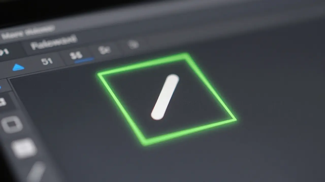 Close up of software tool highlighted with glowing border