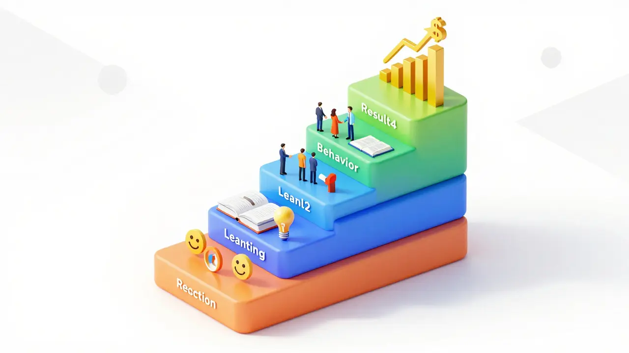 Illustration of the four-level Kirkpatrick training evaluation model