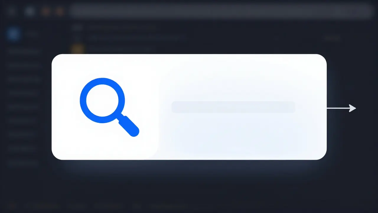 Minimalist graphic showing callout box pointing to UI element