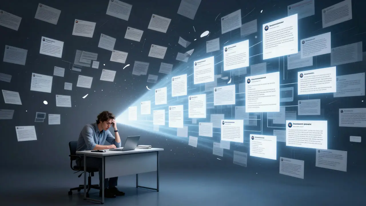 Teacher overwhelmed by chaotic forum posts vs organized AI summary