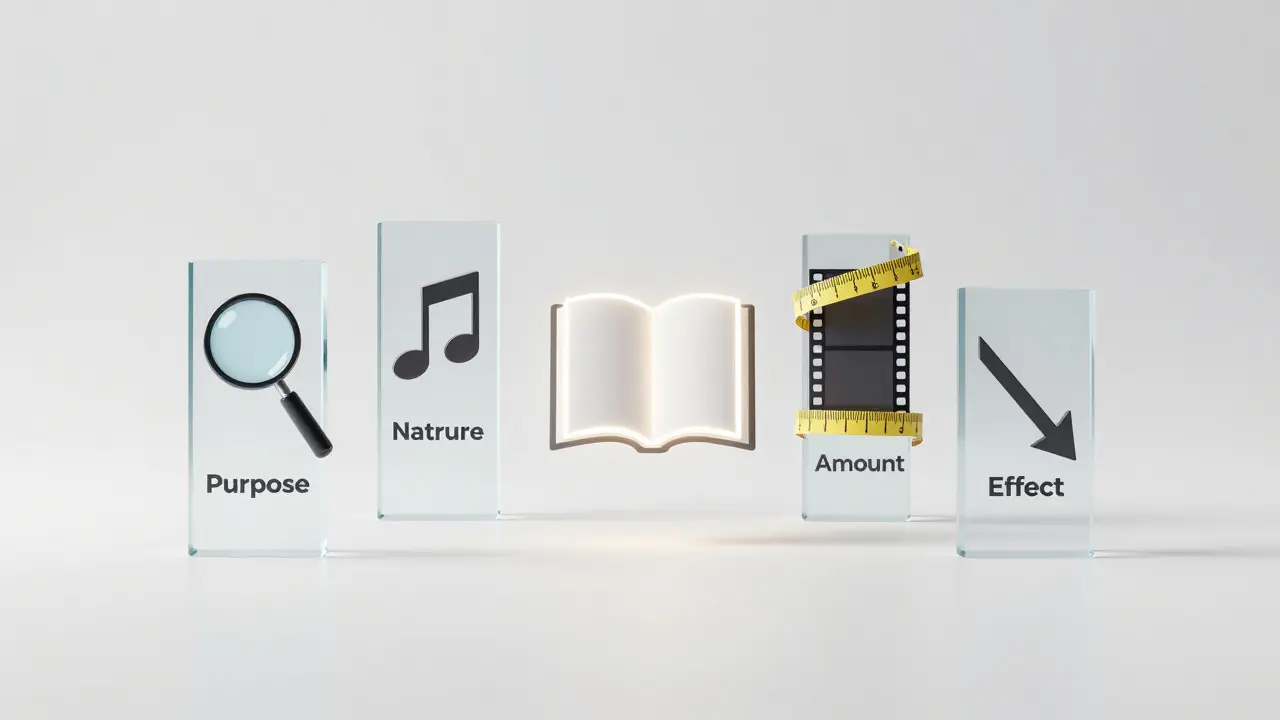 Abstract pillars representing fair use legal factors