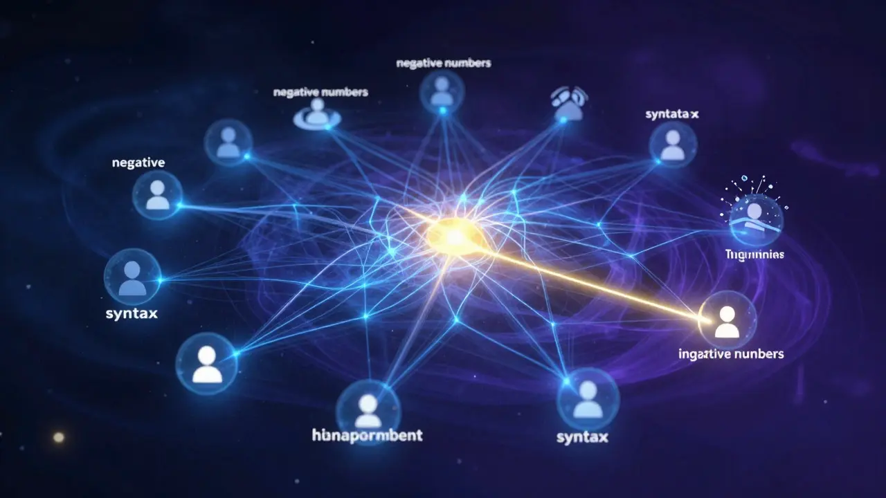 Abstract visualization of AI knowledge tracing and adaptive learning paths