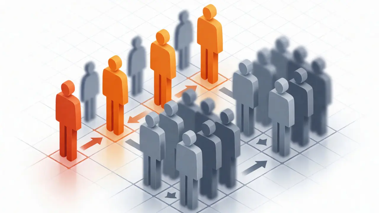 Isometric illustration of student data de-identification and k-anonymity grouping