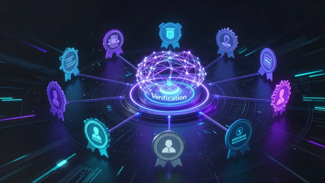 Neural network connecting digital skill badges for AI verification