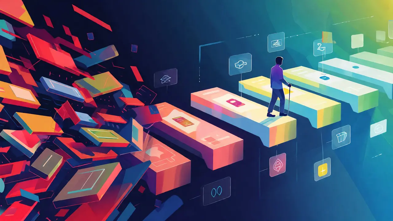 Visual metaphor bridging chaotic code to accessible design