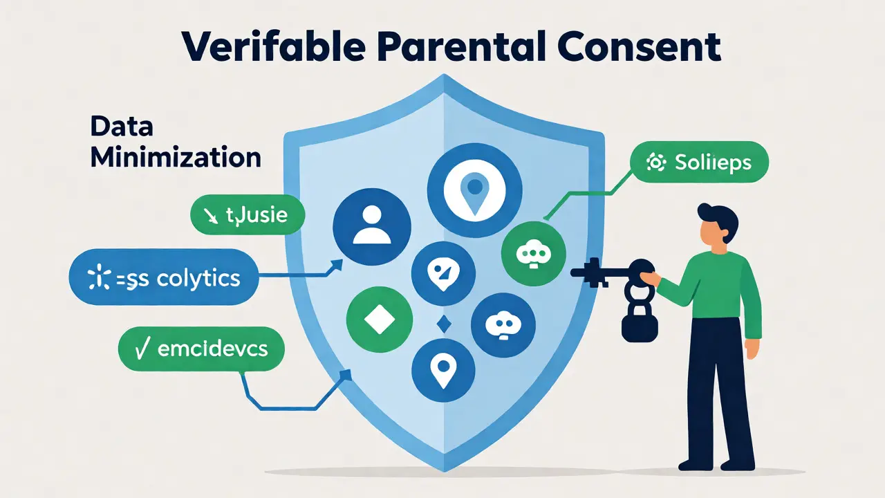 Digital shield protecting child data from third-party trackers via parental consent
